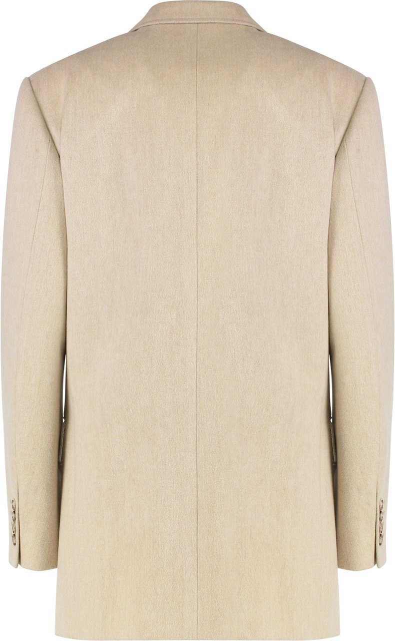 Victoria Beckham Double-breasted knit jacket Neutraal