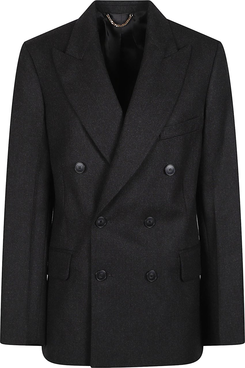 Victoria Beckham Beatrice Double Breasted Jacket Grey Grijs