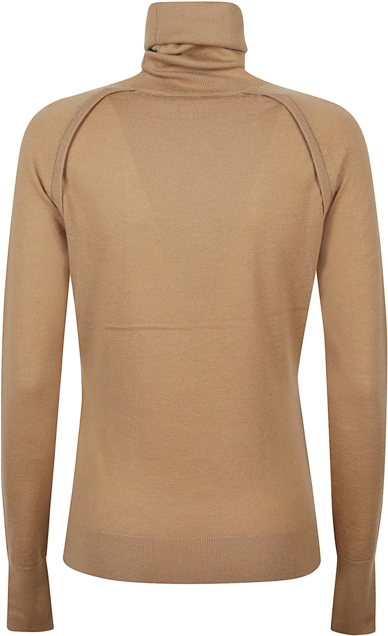 Victoria Beckham Turtle Neck Sweater Brown Bruin
