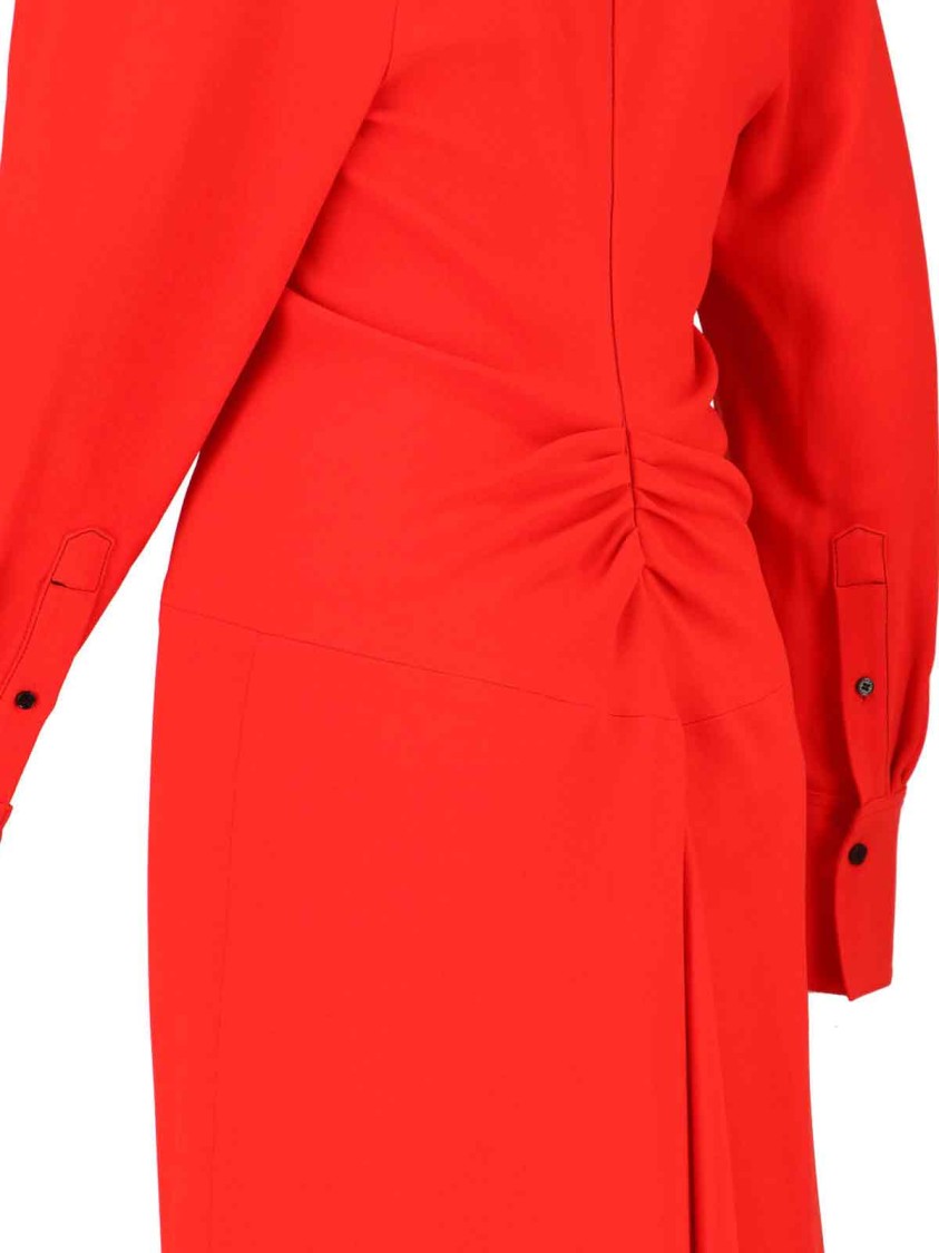 Victoria Beckham Shirt Midi Dress Red Rood