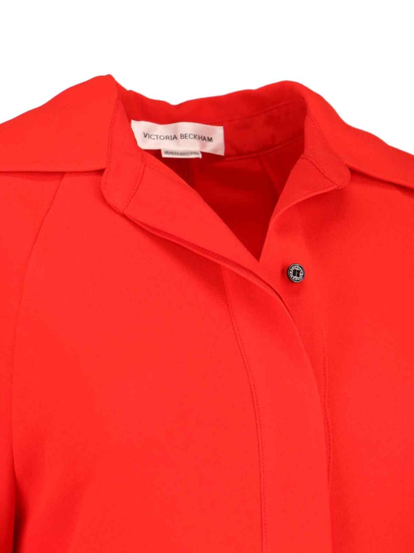 Victoria Beckham Shirt Midi Dress Red Rood