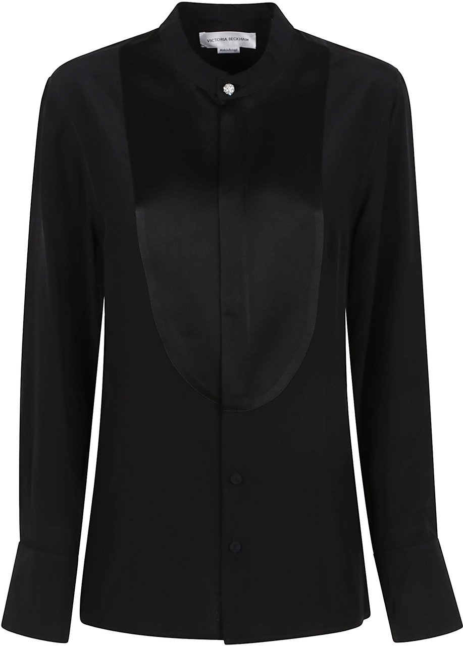 Victoria Beckham VICTORIA BECKHAM BIB DETAIL BLOUSE Zwart