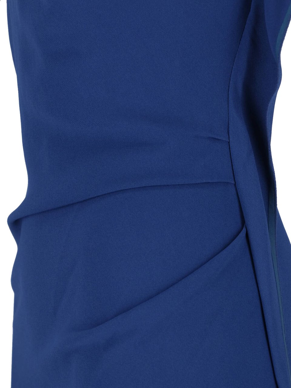 Victoria Beckham Sleek Blue Midi Dress with Structured Silhouette Blauw
