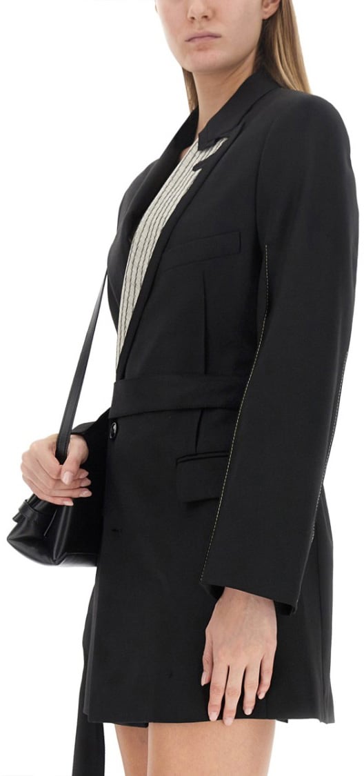 Victoria Beckham Double-Breasted Mini Dress Zwart