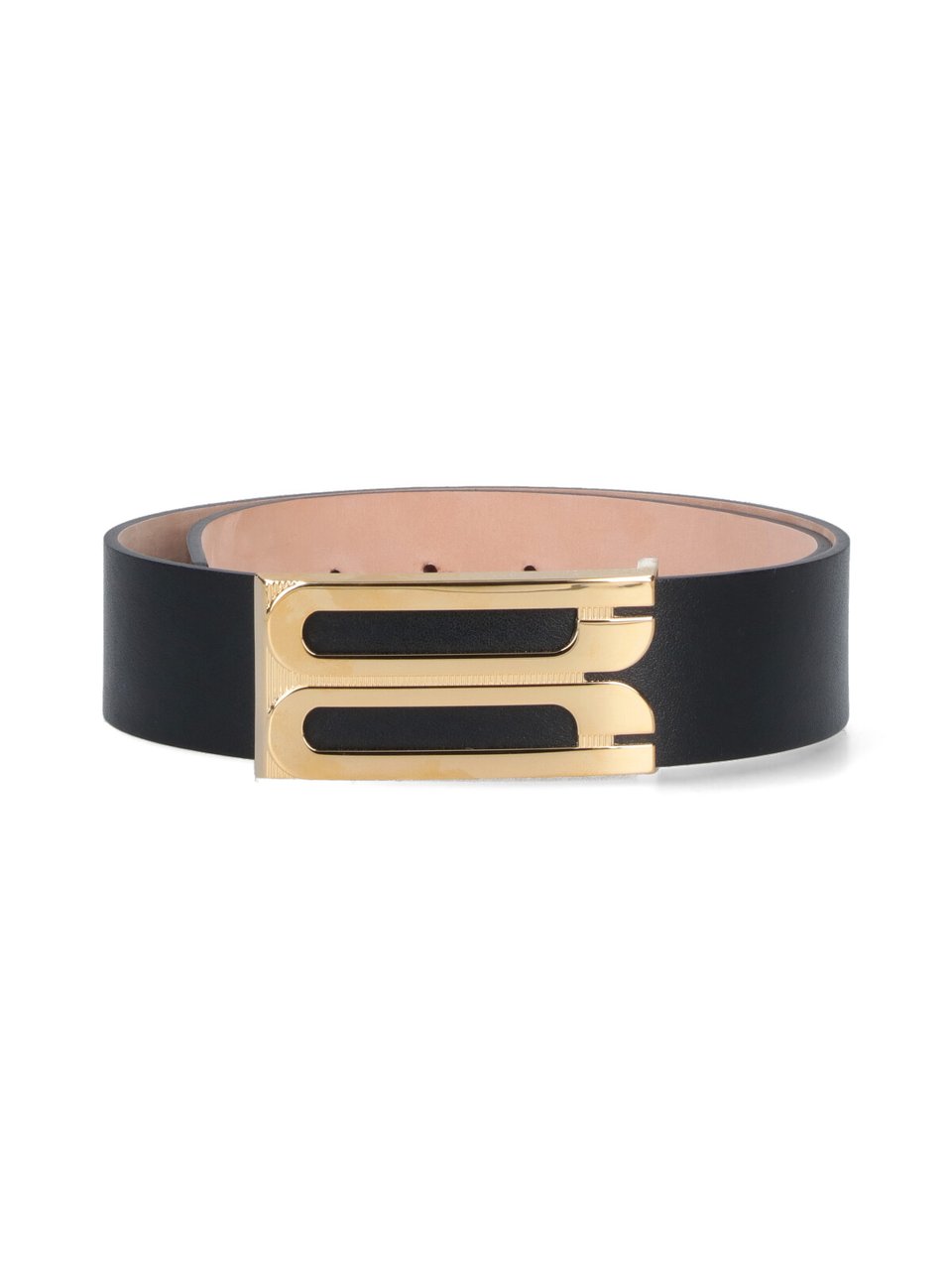 Victoria Beckham Adjustable Black Leather Belt Neutraal