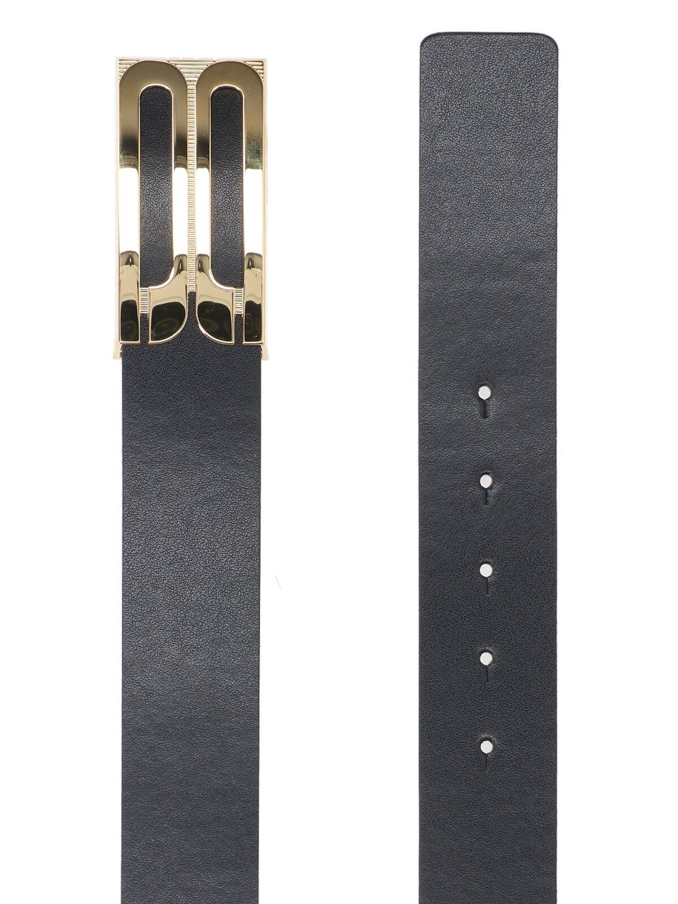 Victoria Beckham Adjustable Black Leather Belt Neutraal