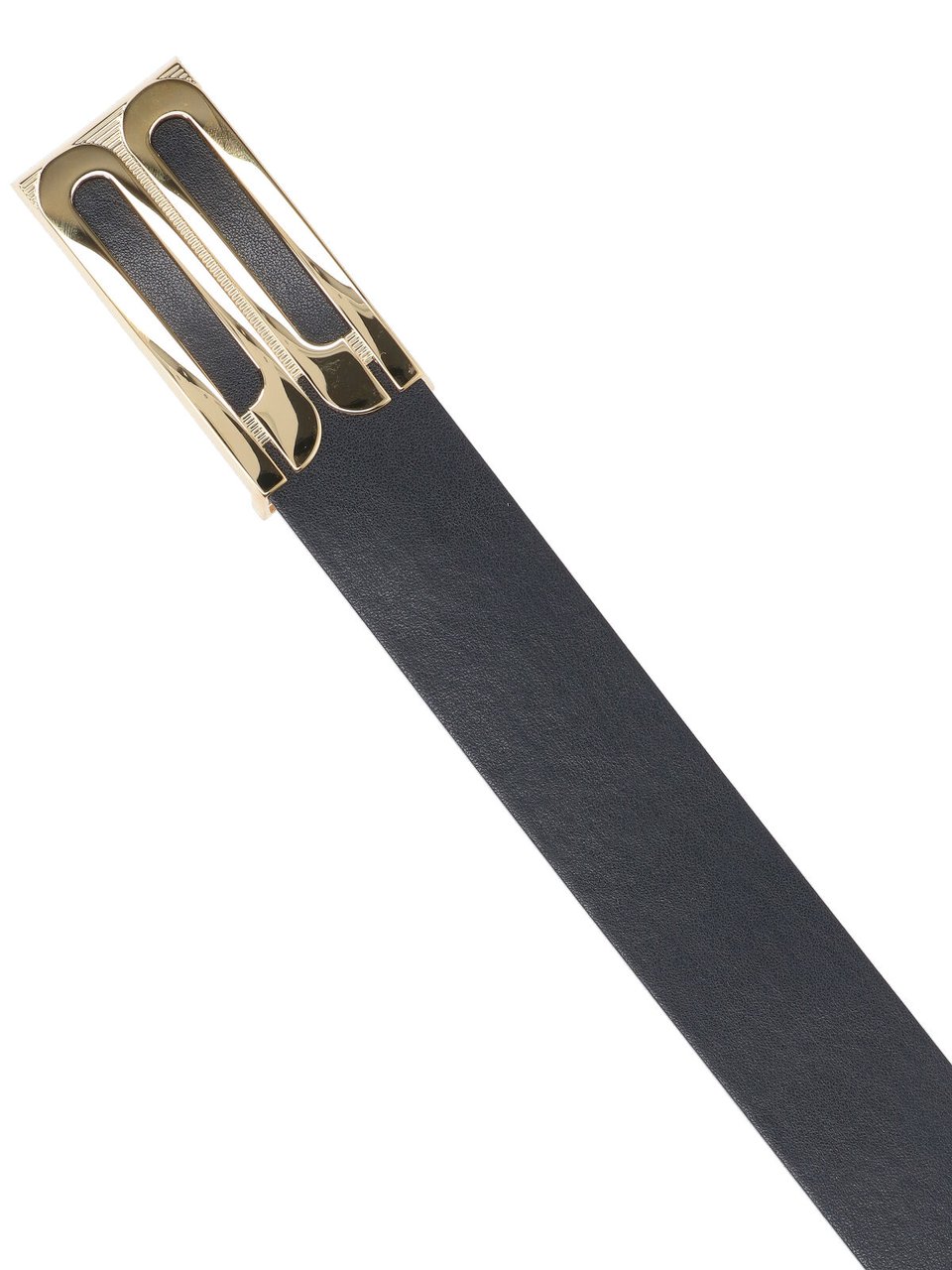 Victoria Beckham Adjustable Black Leather Belt Neutraal