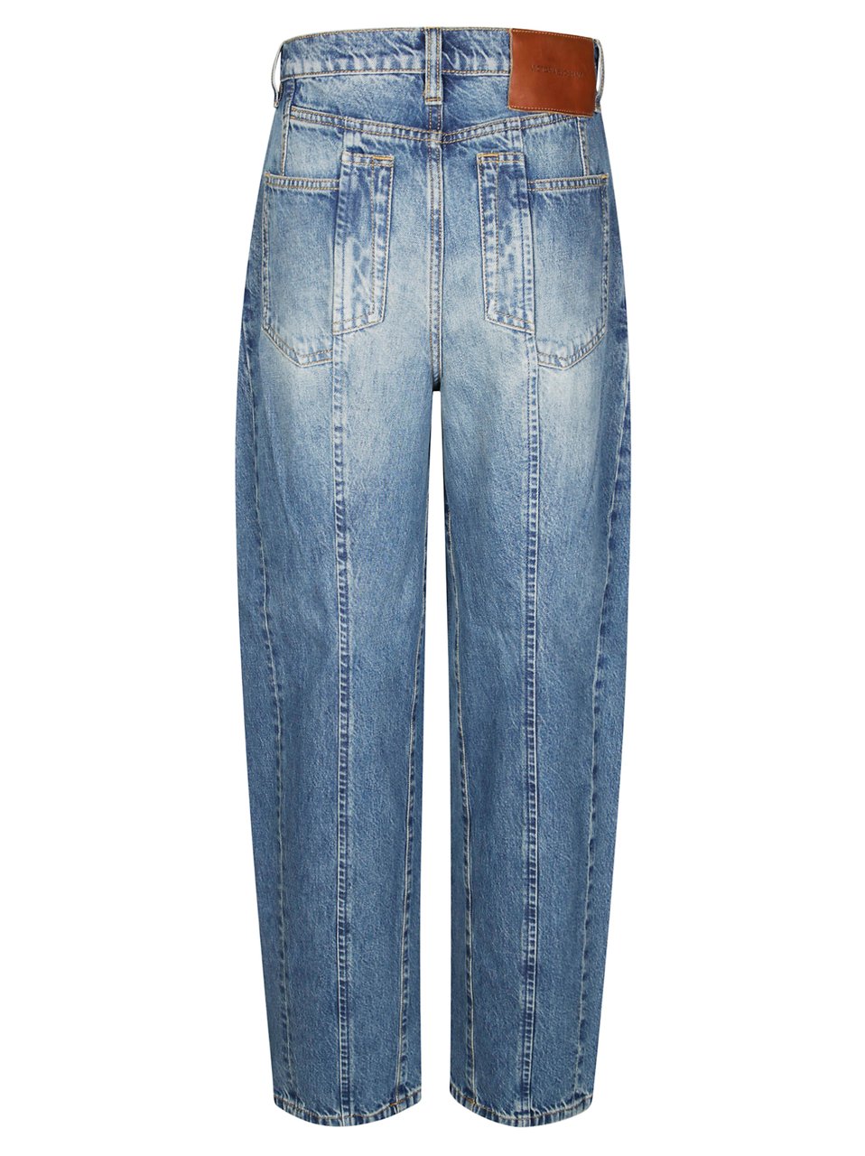 Victoria Beckham Straight-Leg Blue Denim Jeans with Mid-Rise Waist Grijs