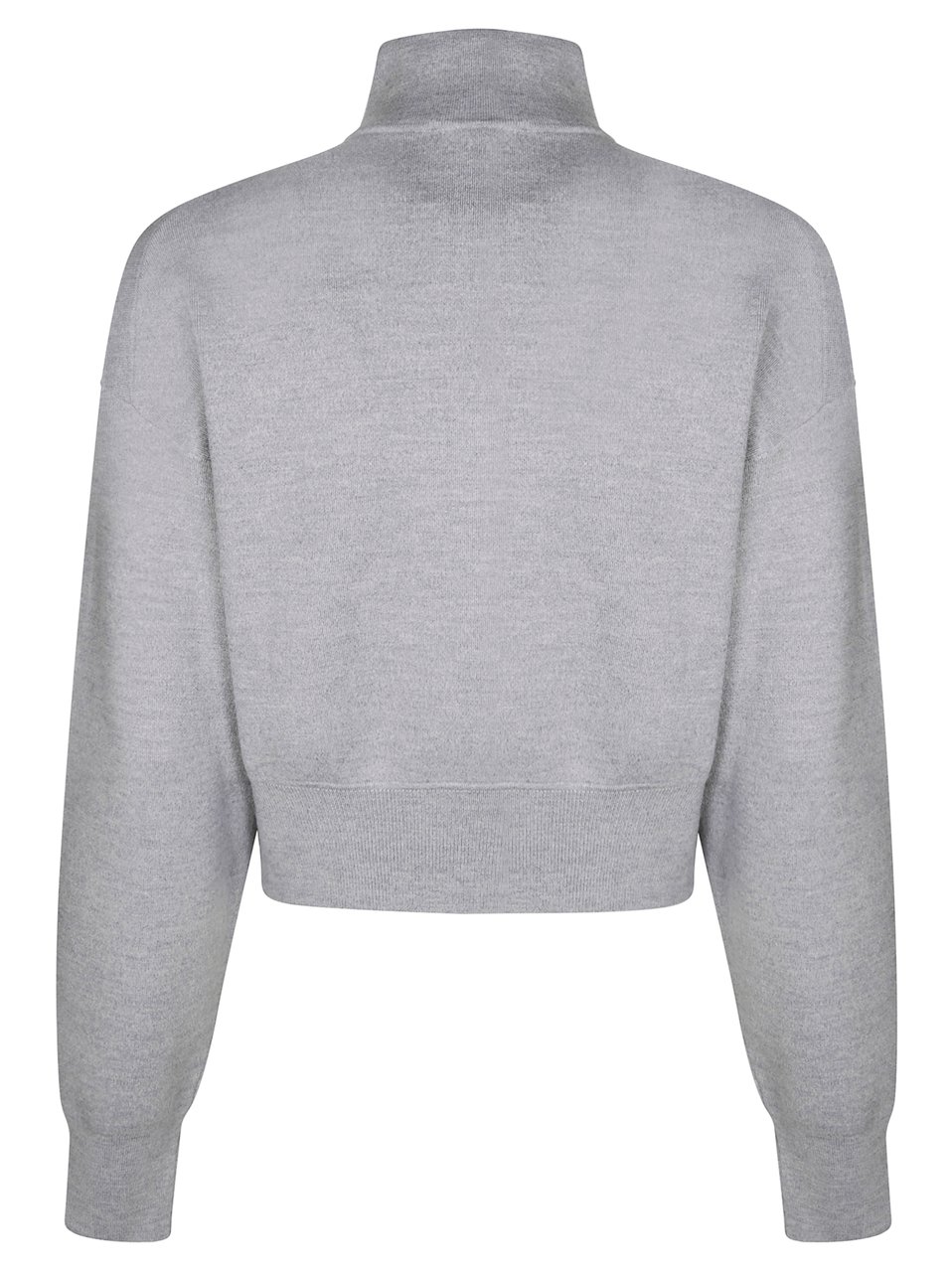 Victoria Beckham Fitted Zip-Up Top with High Collar Grijs