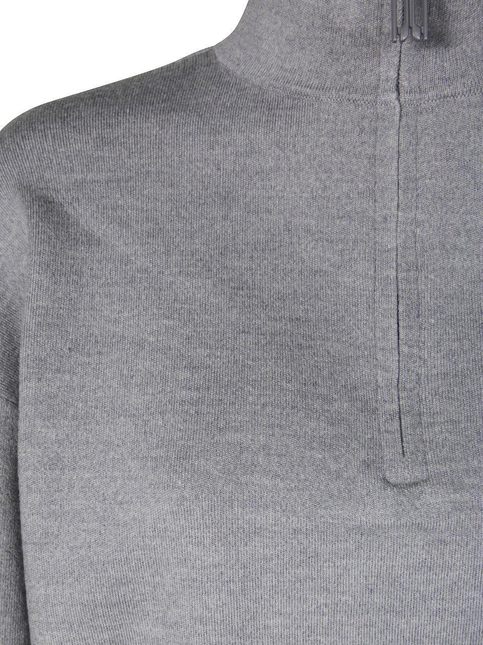 Victoria Beckham Fitted Zip-Up Top with High Collar Grijs