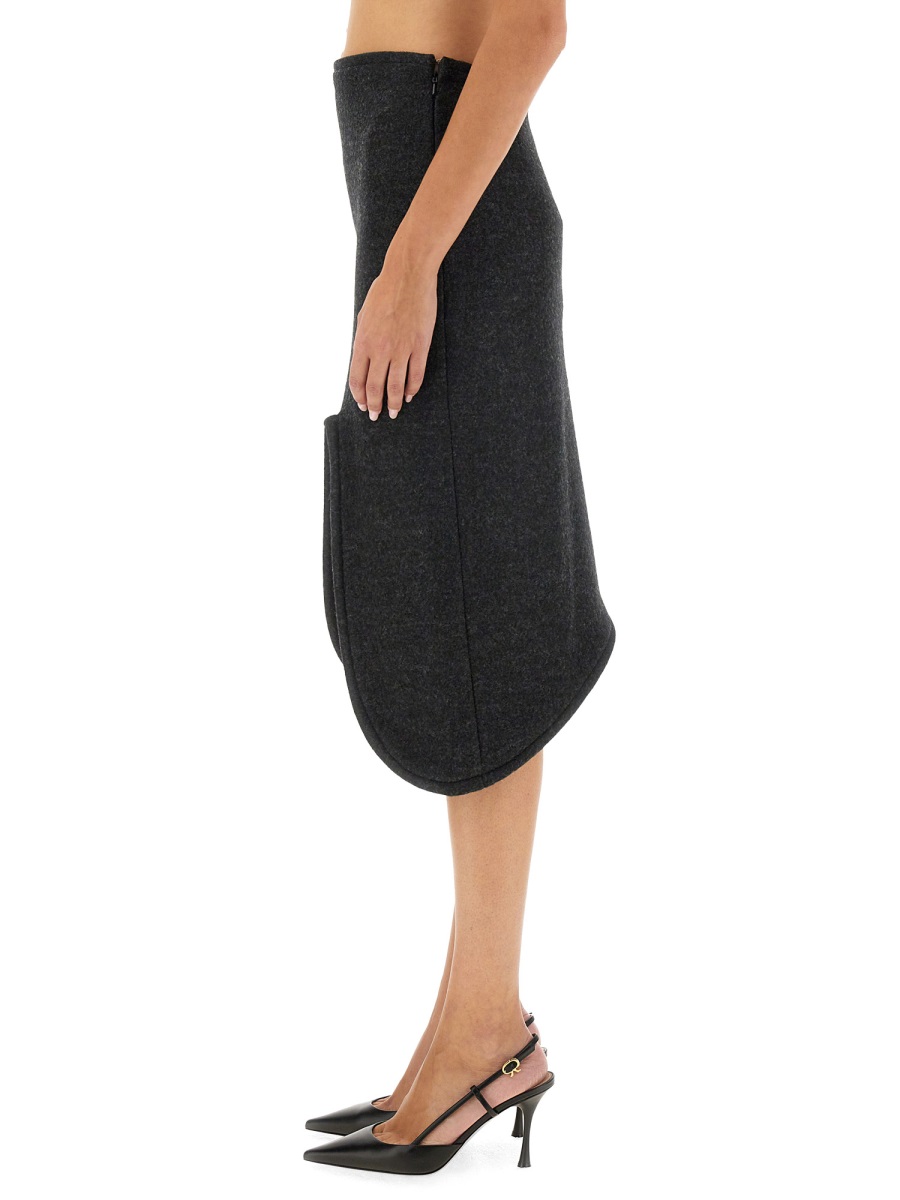Victoria Beckham PADDED SKIRT WITH TUBE DETAIL Grijs