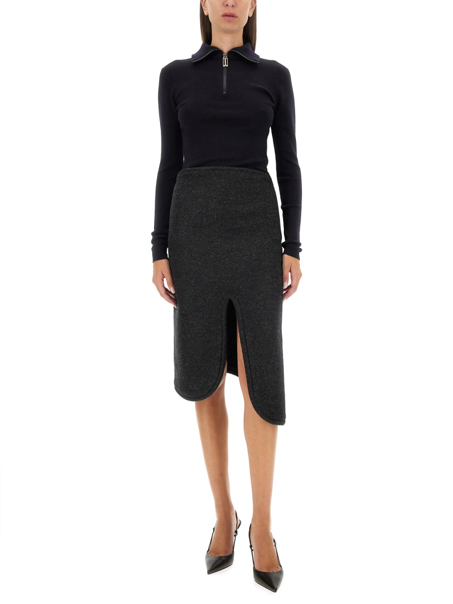 Victoria Beckham PADDED SKIRT WITH TUBE DETAIL Grijs