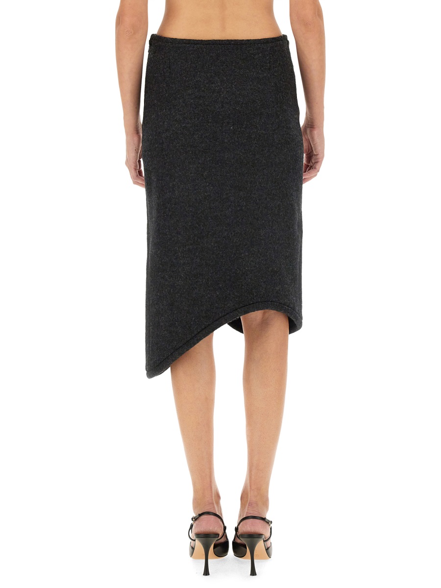 Victoria Beckham PADDED SKIRT WITH TUBE DETAIL Grijs