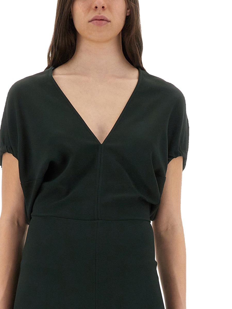 Victoria Beckham BLOUSON MIDI DRESS Groen
