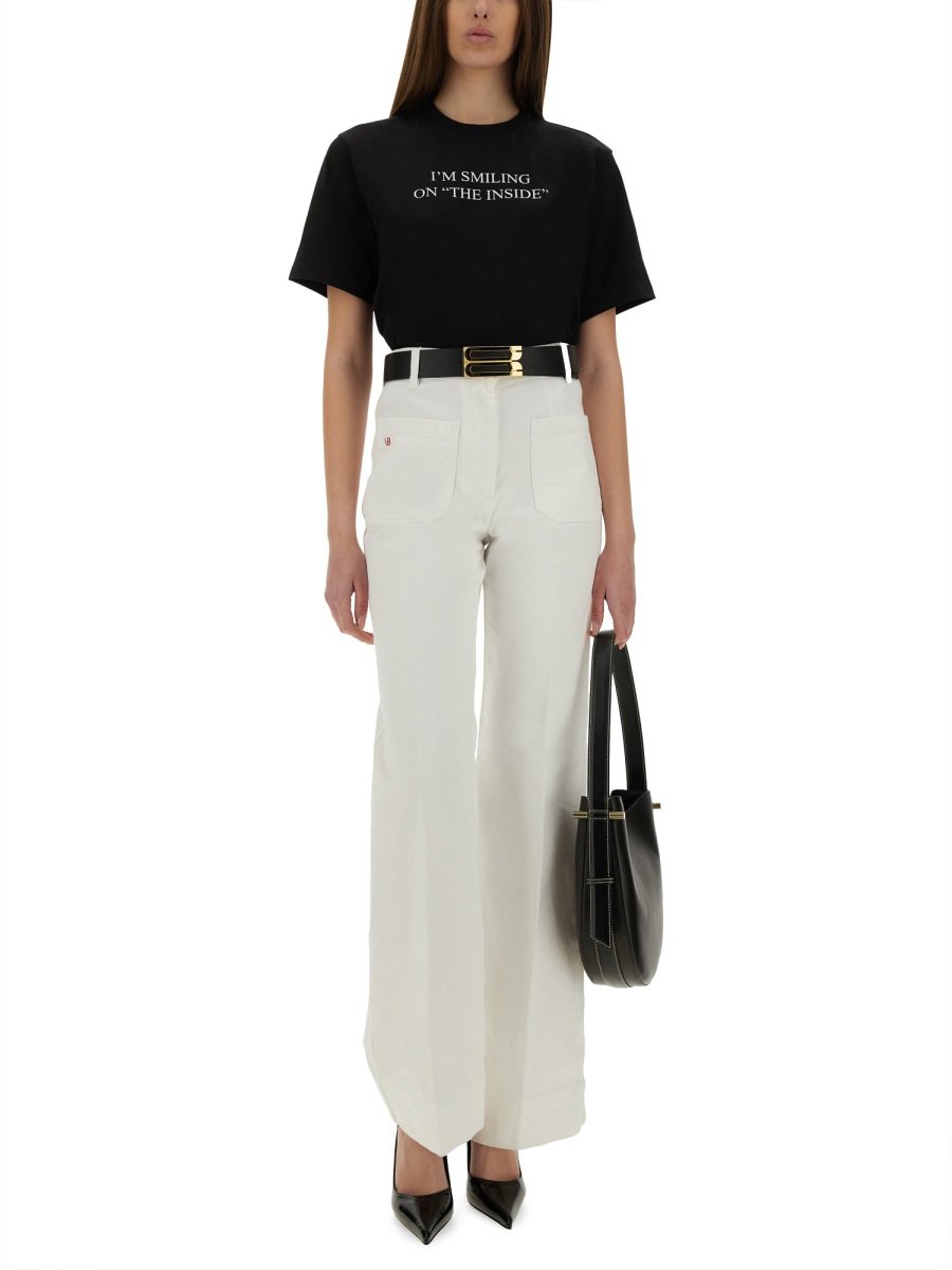 Victoria Beckham T-SHIRT WITH PRINT Zwart
