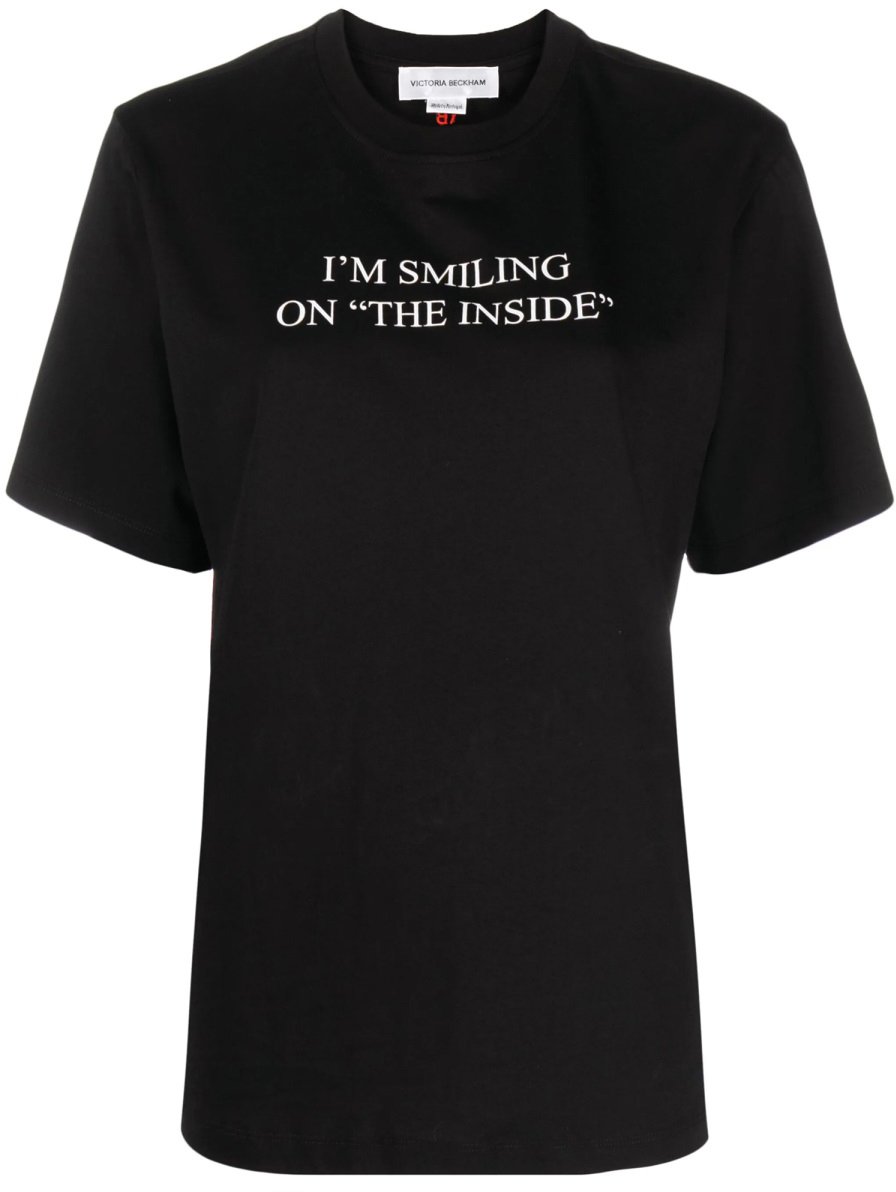 Victoria Beckham T-SHIRT WITH PRINT Zwart