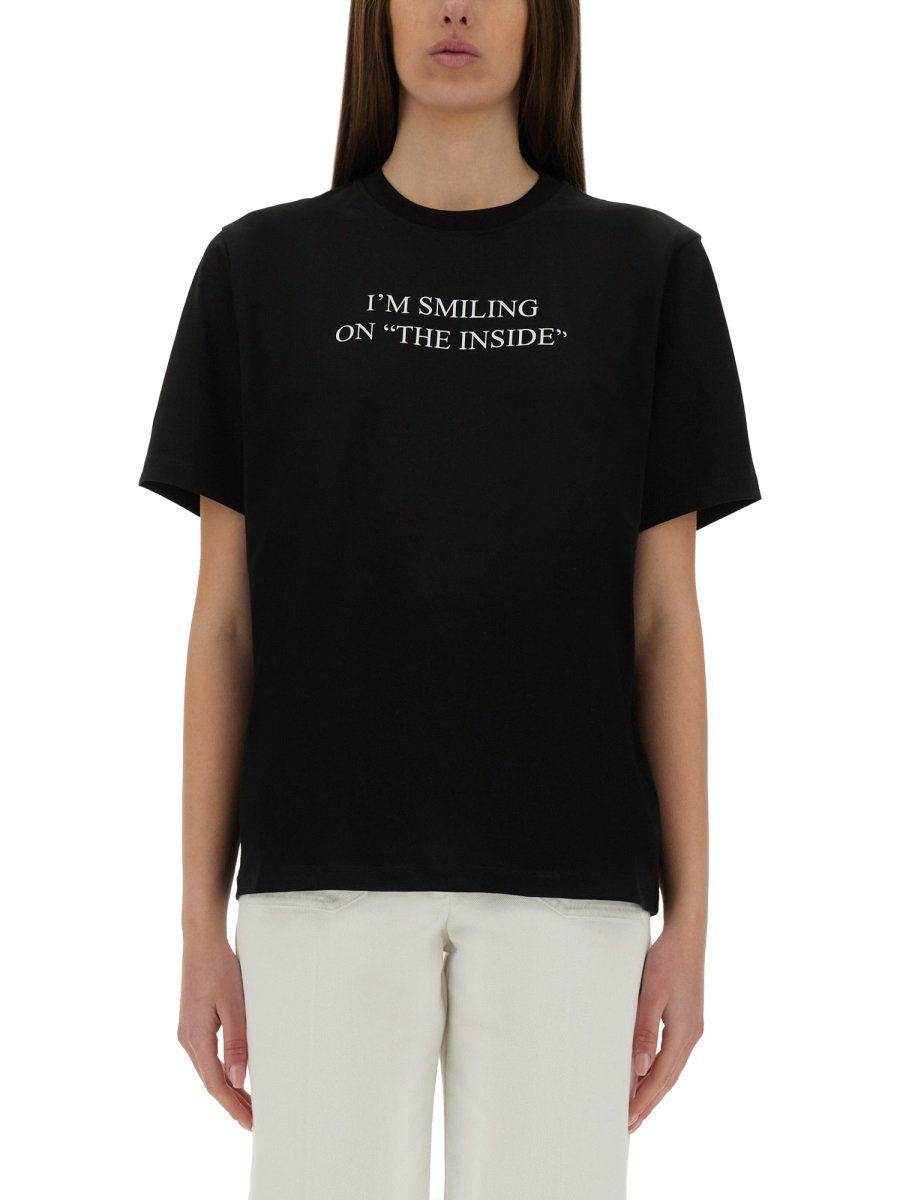 Victoria Beckham T-SHIRT WITH PRINT Zwart