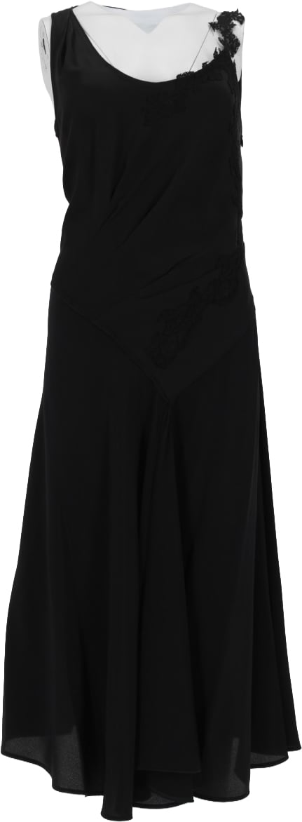 Victoria Beckham ABITO CON INSERTI IN PIZZO Zwart
