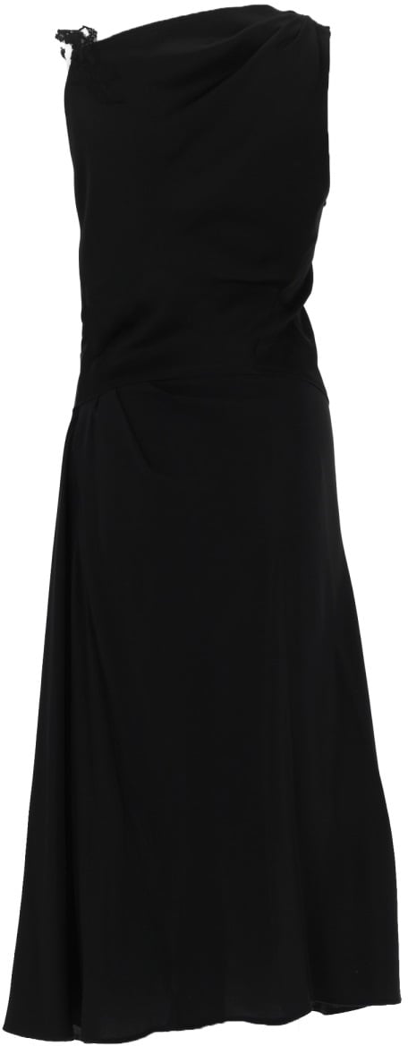 Victoria Beckham ABITO CON INSERTI IN PIZZO Zwart