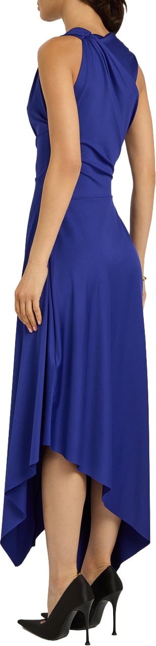 Victoria Beckham ABITO MIDI ASIMMETRICO Blauw