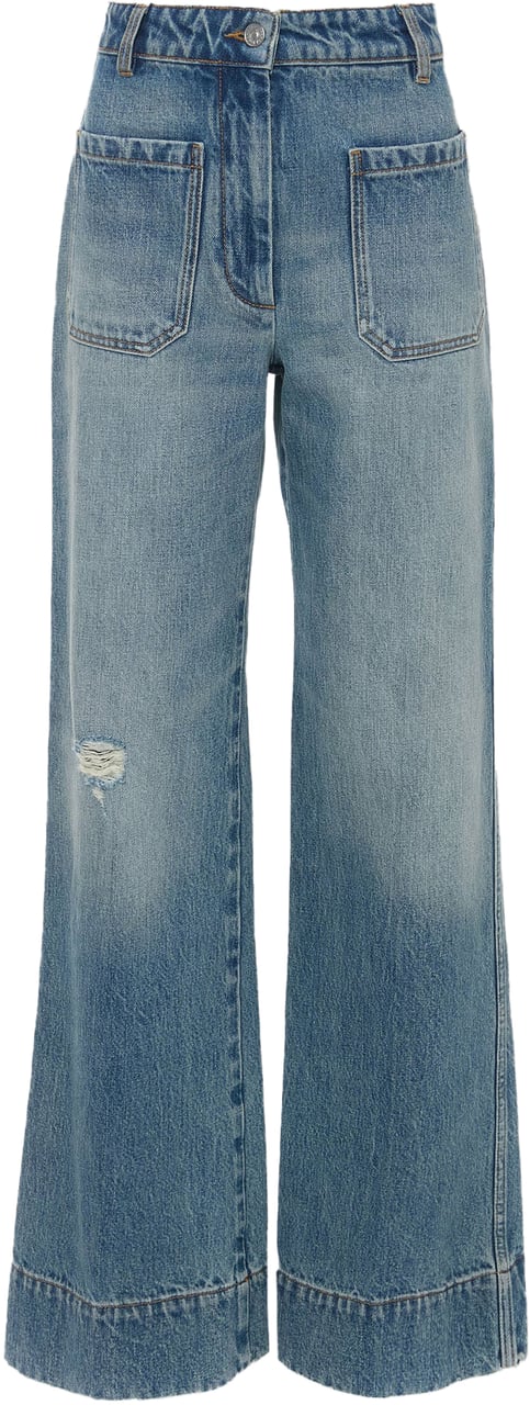 Victoria Beckham ALINA JEAN - REGULAR WORN BLUE WASH Blauw