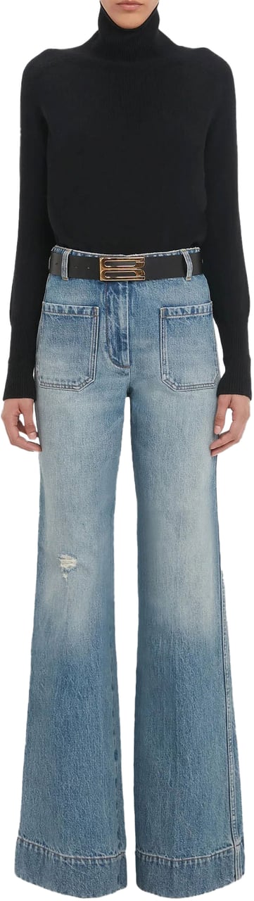 Victoria Beckham ALINA JEAN - REGULAR WORN BLUE WASH Blauw