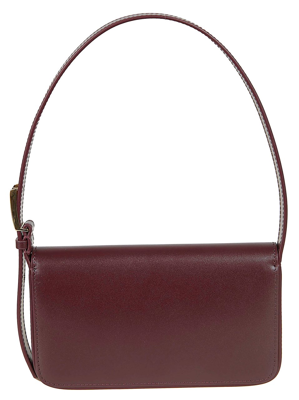 Victoria Beckham Structured Shoulder Bag in Smooth Burgundy Calf Leather Maroon