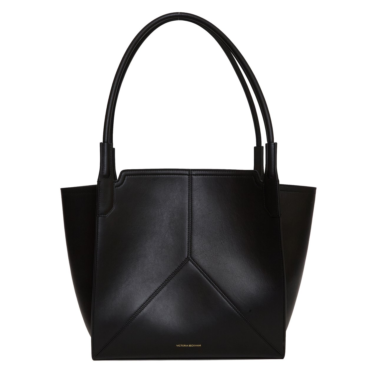 Victoria Beckham Tote Bag with V-Shaped Panel Detailing and Suede Lining Zwart