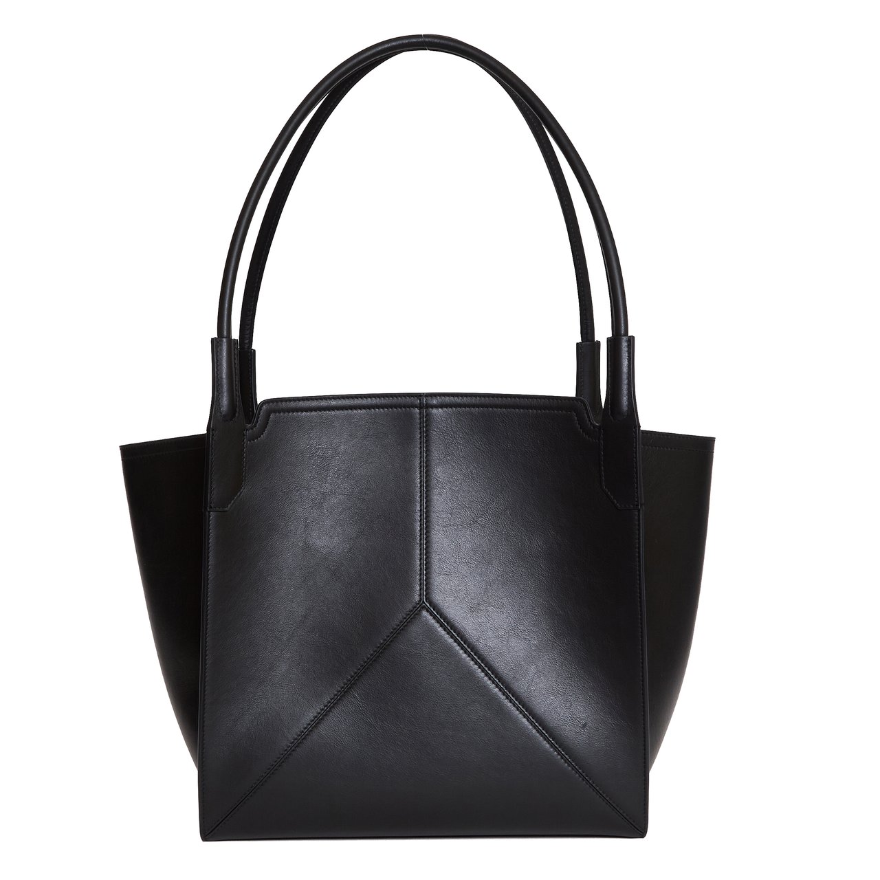 Victoria Beckham Tote Bag with V-Shaped Panel Detailing and Suede Lining Zwart