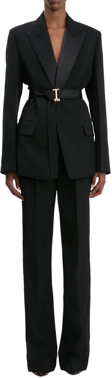 Victoria Beckham BELTED TAILORED JACKET BLACK Zwart
