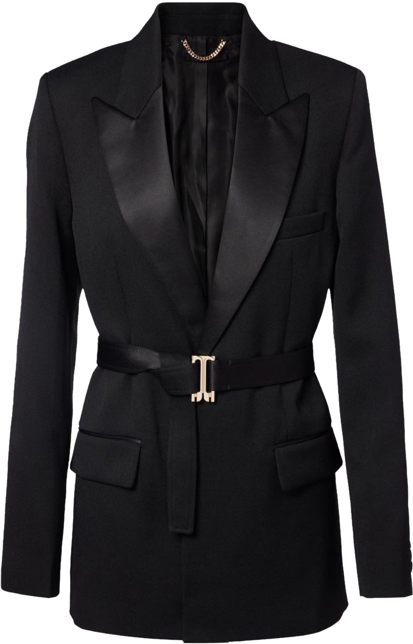 Victoria Beckham BELTED TAILORED JACKET BLACK Zwart