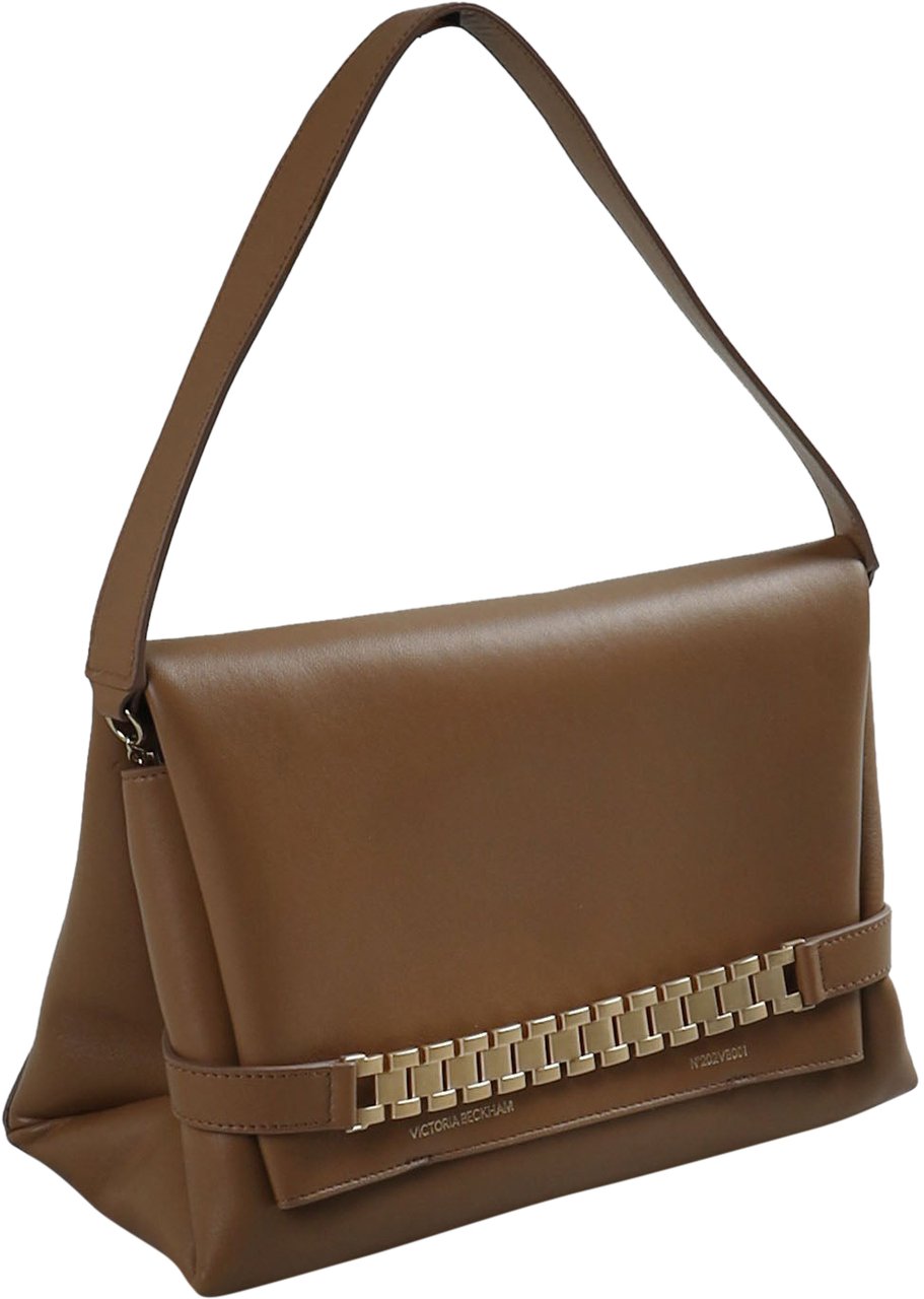 Victoria Beckham Chain Pouch Light Brown Bruin