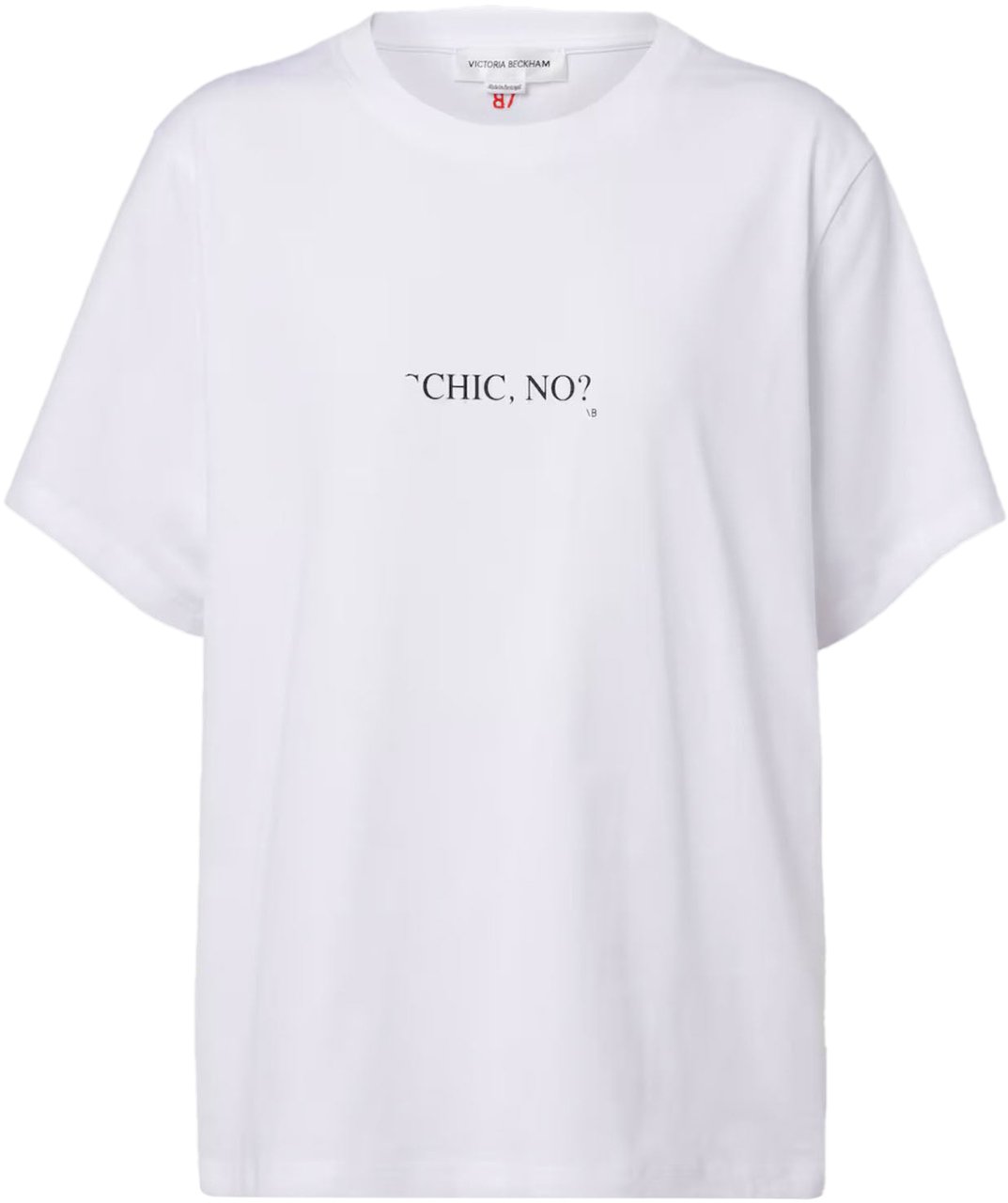 Victoria Beckham CLASSIC FIT SLOGAN PRINT T-SHIRT Wit