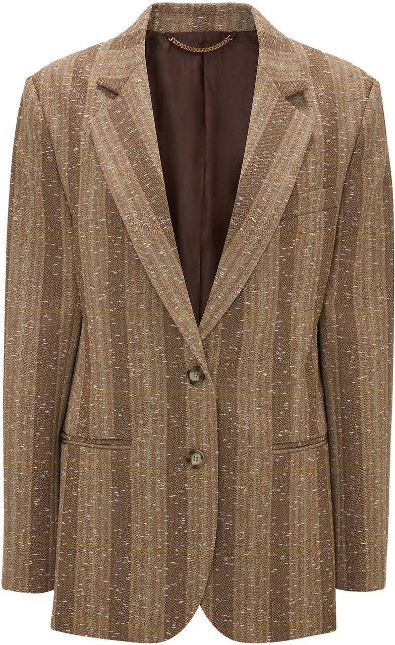 Victoria Beckham CLASSIC TAILORED SINGLE BREASTED BLAZER Beige
