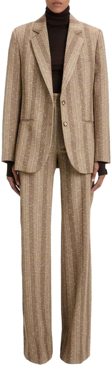 Victoria Beckham CLASSIC TAILORED SINGLE BREASTED BLAZER Beige