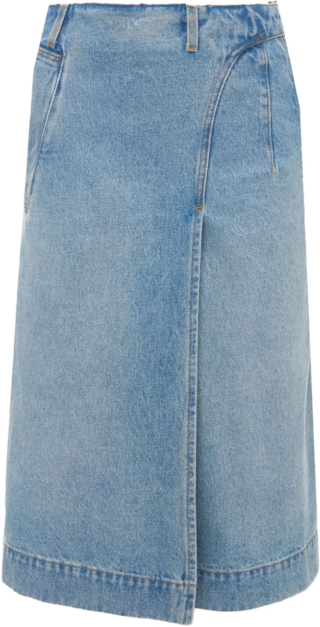 Victoria Beckham Denim Wrap Light Blue Blauw