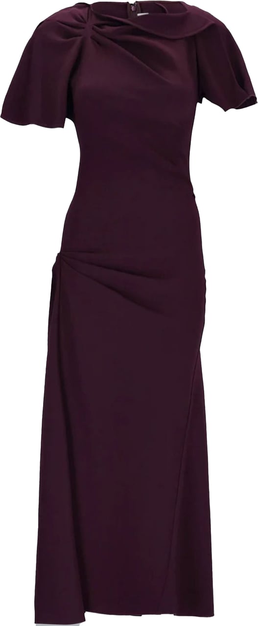 Victoria Beckham DRAPED CAP SLEEVE MAXI DRESS Rood