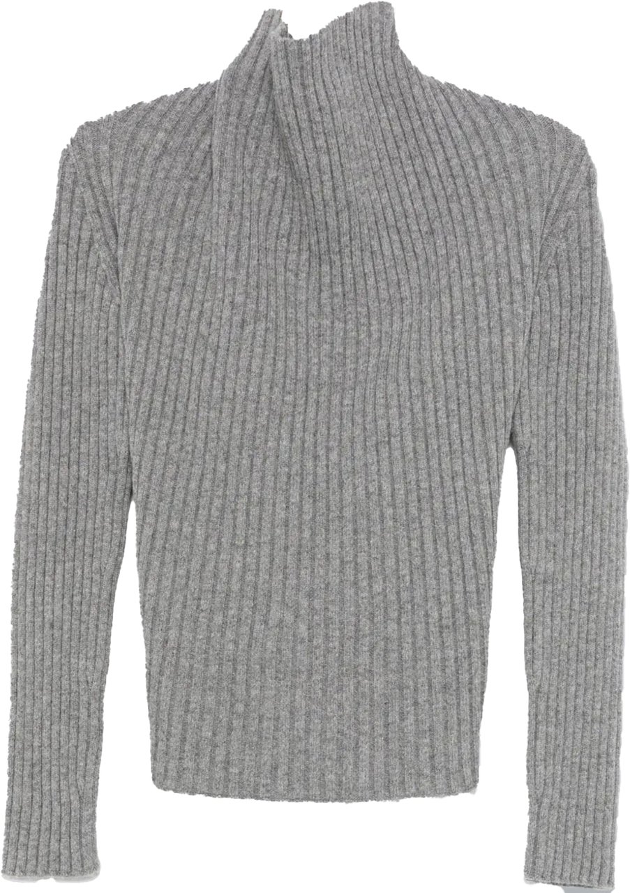 Victoria Beckham DRAPED RIB TURTLE NECK Grijs
