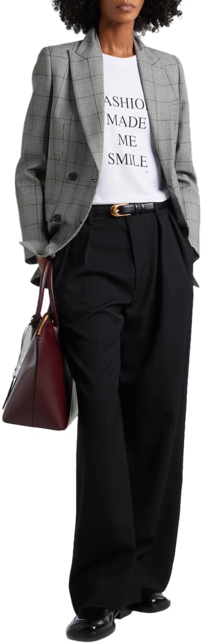 Victoria Beckham T-shirt met de slogan "Fashion Made Me Smile" Wit