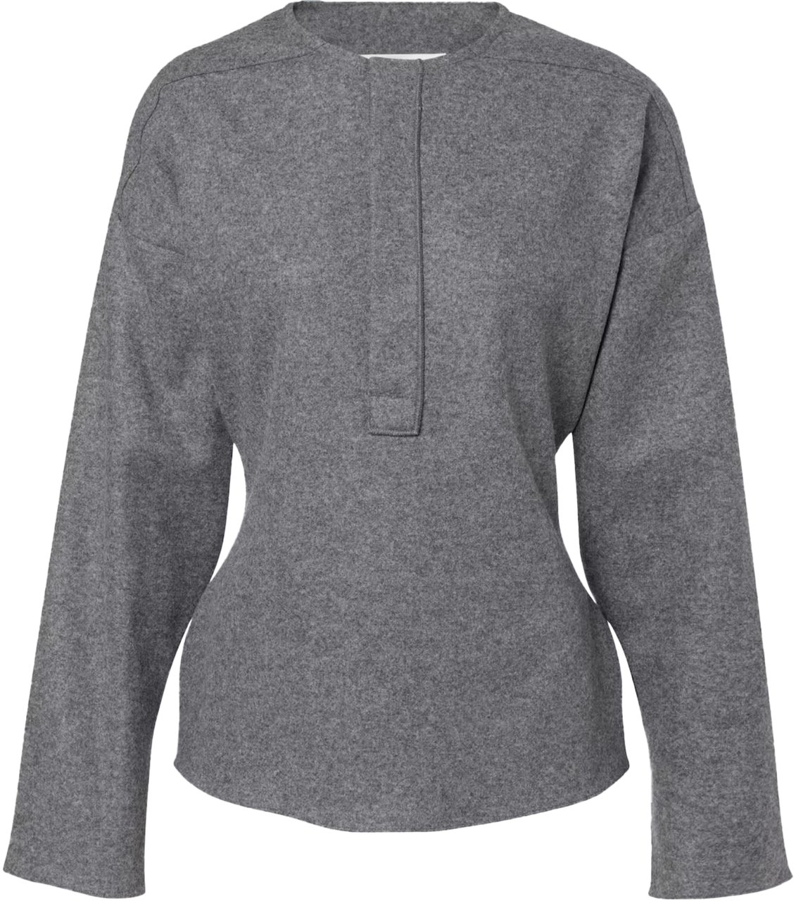 Victoria Beckham FITTED HENLEY LONG SLEEVE TOP Grijs