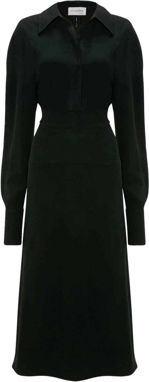 Victoria Beckham Polo Collar Black Zwart