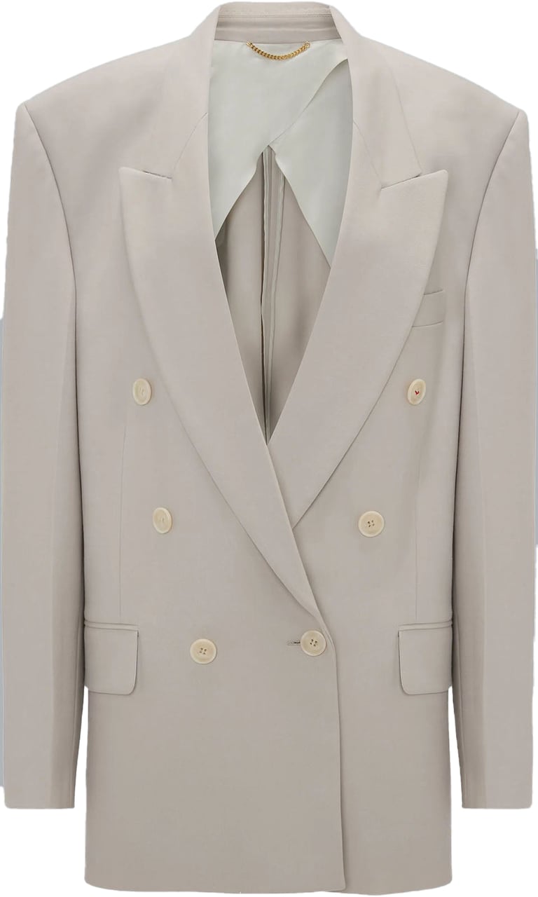 Victoria Beckham RELAXED DOUBLE BREASTED BLAZER Beige