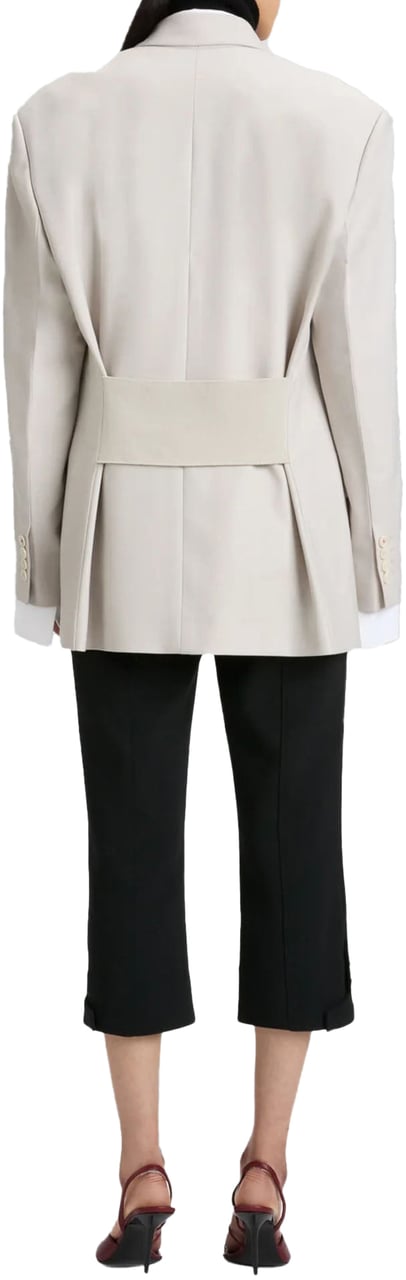 Victoria Beckham RELAXED DOUBLE BREASTED BLAZER Beige