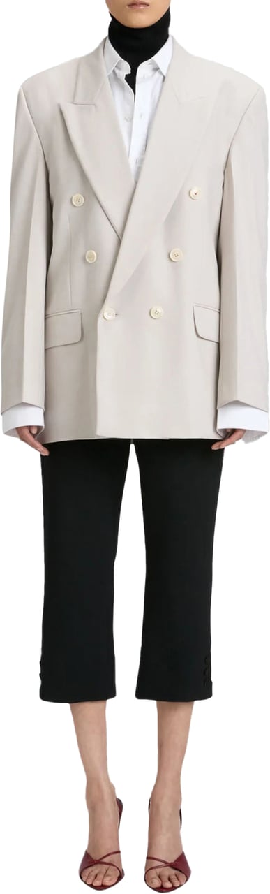 Victoria Beckham RELAXED DOUBLE BREASTED BLAZER Beige