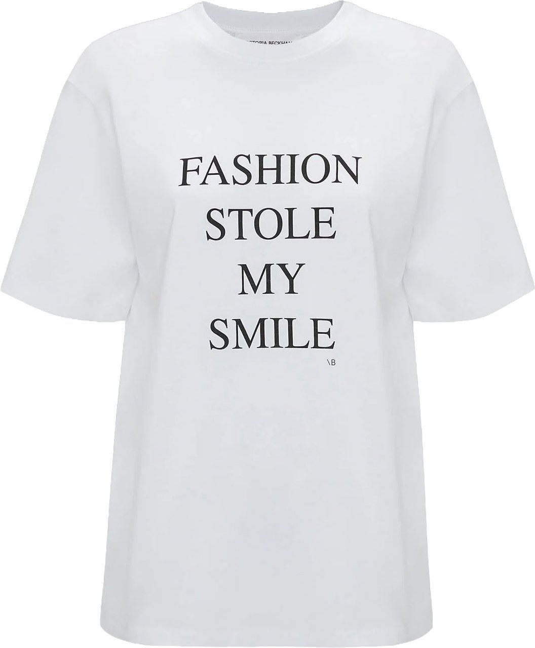 Victoria Beckham SLOGAN T-SHIRT MODE STOLE MIJN GLIMLACH Wit