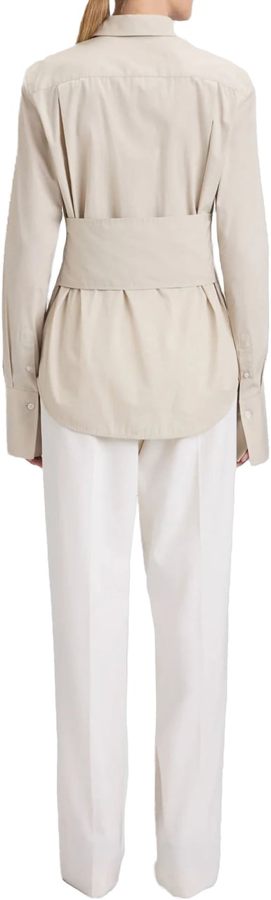 Victoria Beckham OVERHEMD MET LANGE MOUWEN EN TAB-DETAILS Beige