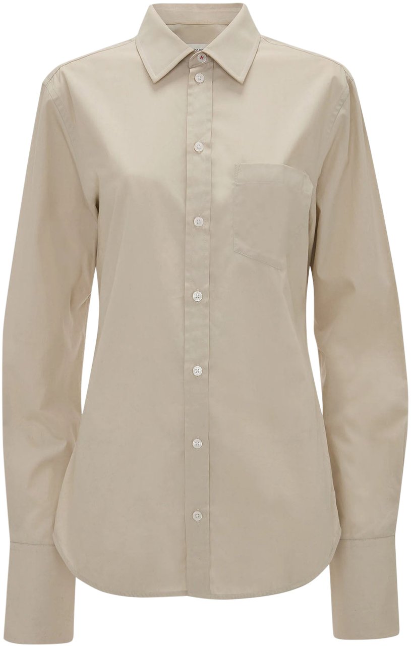 Victoria Beckham TAB DETAIL LONG SLEEVE SHIRT Beige