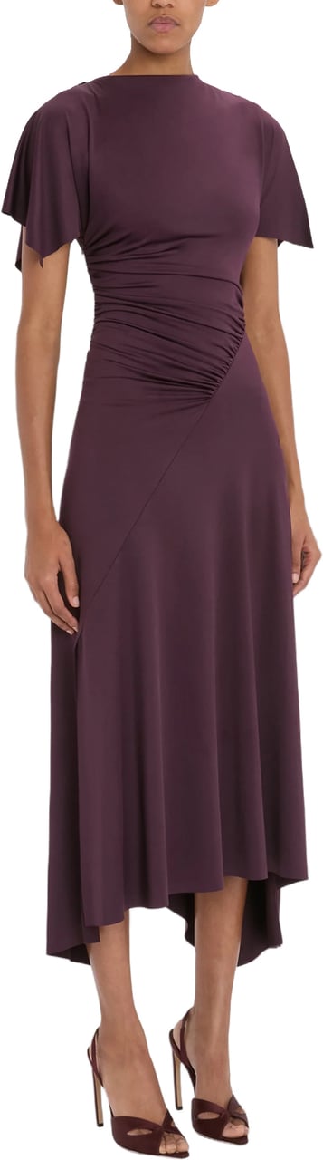 Victoria Beckham CAP SLEEVE MAXI DRESS Paars