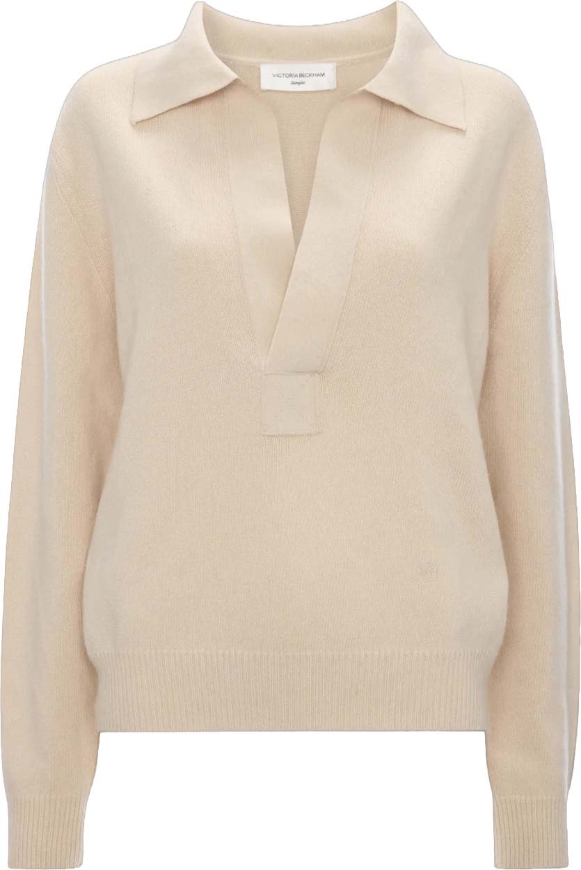Victoria Beckham POLO COLLAR JUMPER Wit