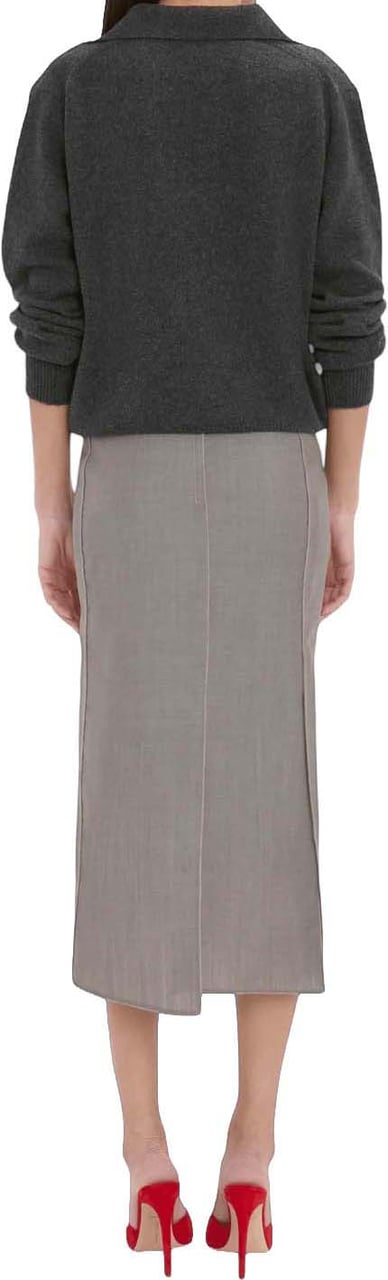 Victoria Beckham POLO COLLAR JUMPER Donkergrijs